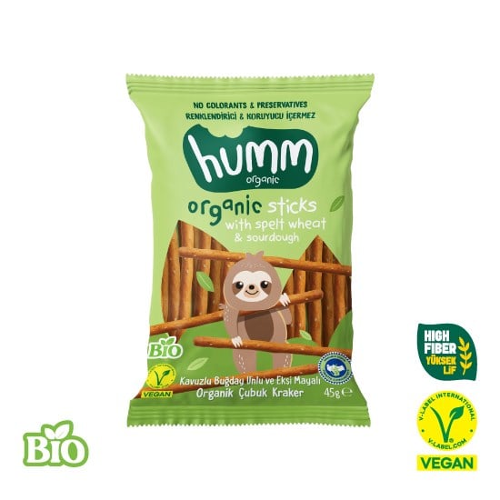 Organik Kavuzlu Buğday Unlu ve Ekşi Mayalı Çubuk Kraker - 45g