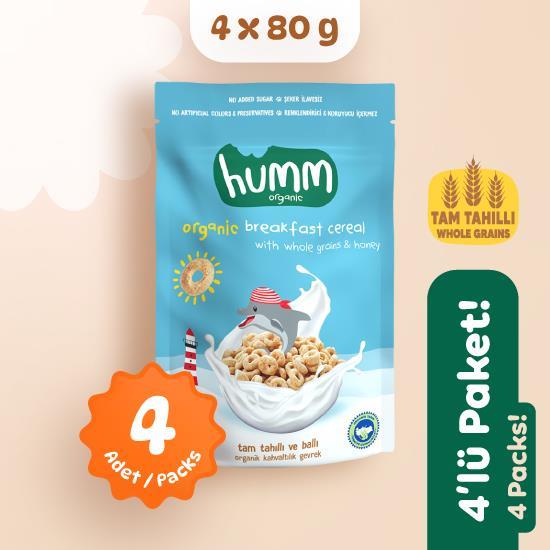 Organik Tam Tahıllı ve Ballı Kahvaltılık Gevrek Atıştırmalık Paketi - 4 adet