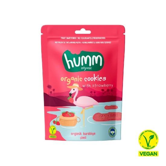 Organik Vegan Çilekli Kurabiye - 55g