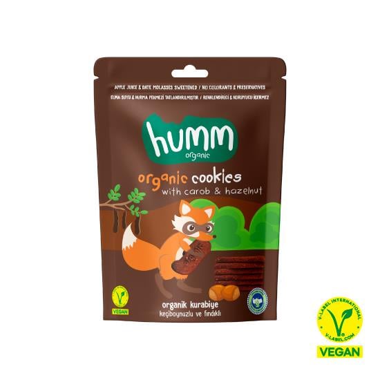 Organik Vegan Keçiboynuzlu ve Fındıklı Kurabiye - 55g
