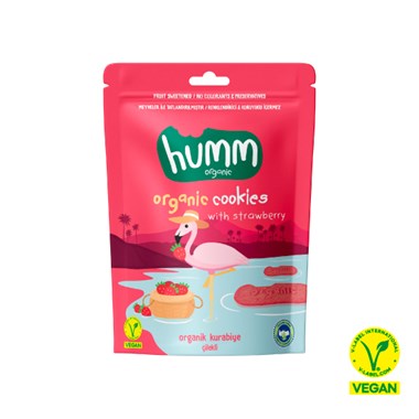 Organik Vegan Çilekli Kurabiye - 55g