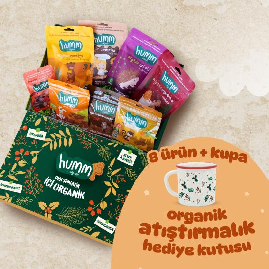 Organik Atıştırmalık Hediye Kutusu - Kupa Hediyeli (8 adet ürün & Kupa)