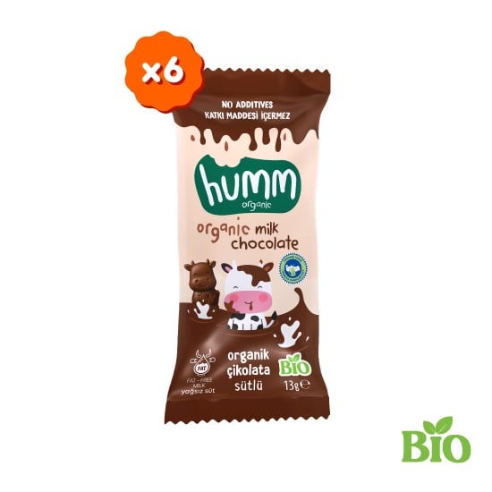 Organik Sütlü Çikolata - 6 Adet