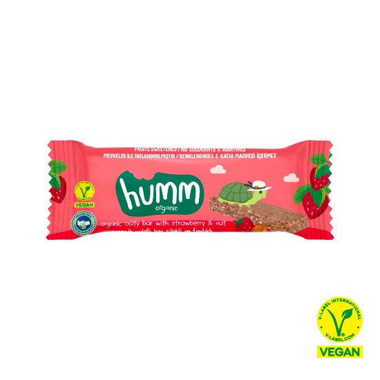 Organic Vegan Oat Bar With Strawberry & Hazelnut
