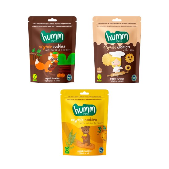 Organik Vegan Keçiboynuzlu Tahinli Ballı Kinoalı Kurabiyeler Atıştırmalık Paketi - 3 Adet (3 Çeşit)
