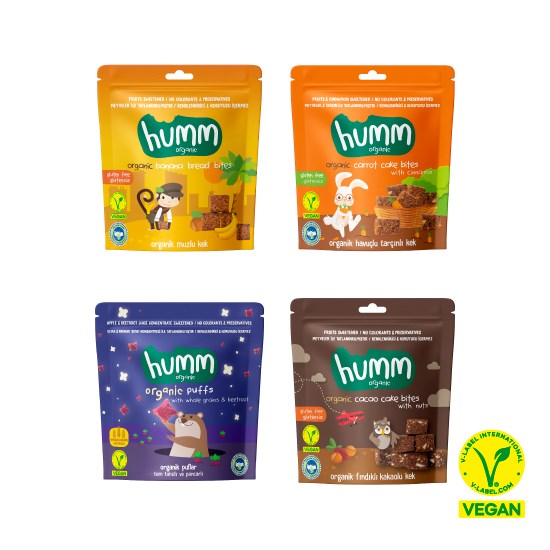 Organik Vegan Puf & Glutensiz Kek Atıştırmalık Paketi - 4 adet (4 çeşit)