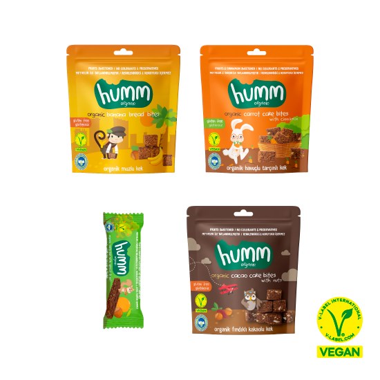 Organik Vegan Yulaf Bar & Glutensiz Kek  Atıştırmalık Paketi - 4 adet (4 çeşit)
