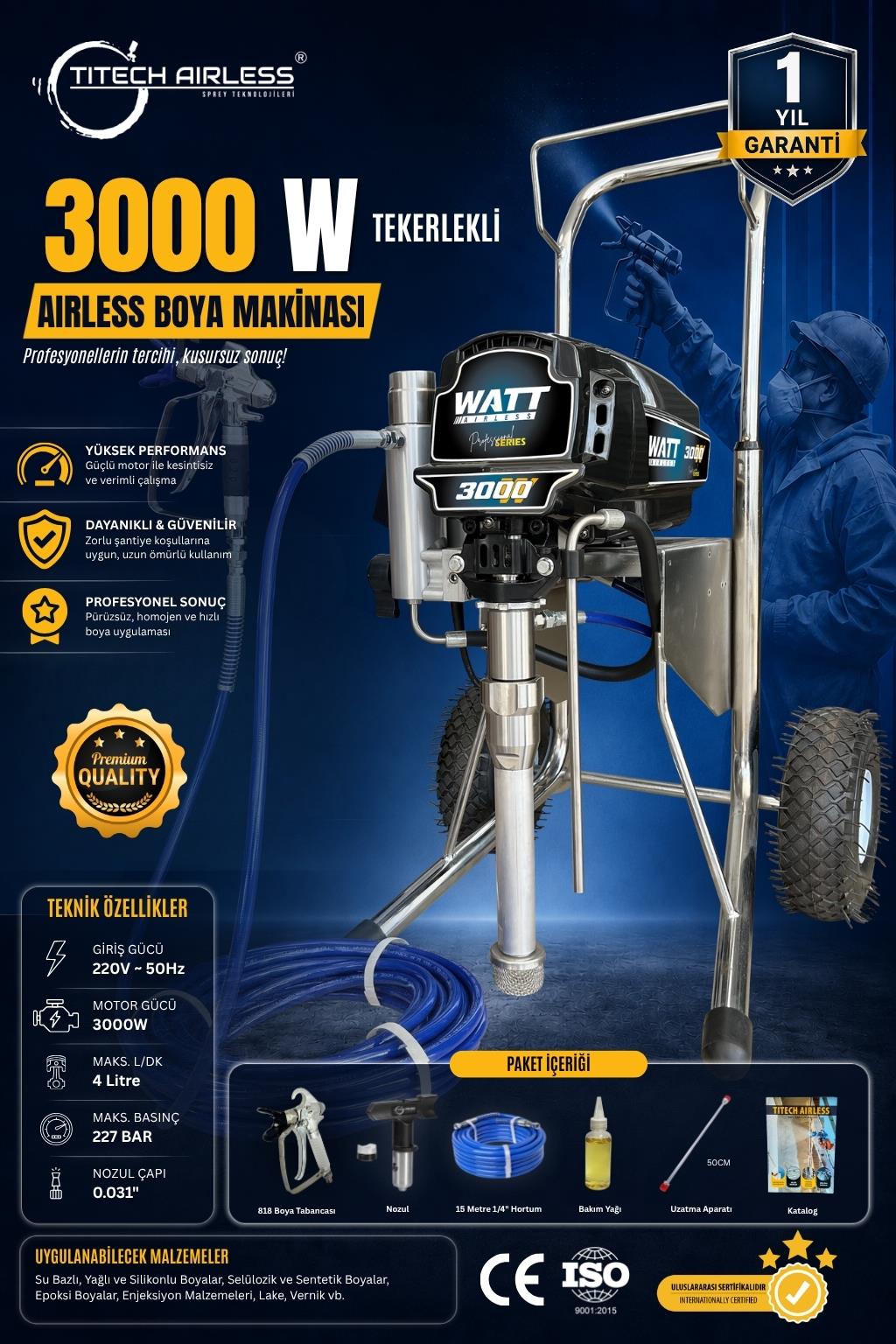 3000W Elektrikli Airless Boya Makinası - Dijital