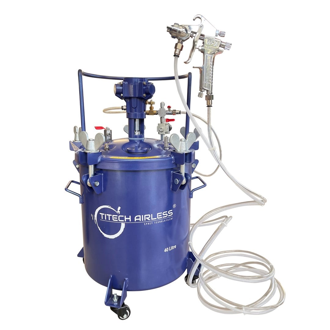 40 Lt Teflon Coated Pressure Paint Tank With Automatic Mixer