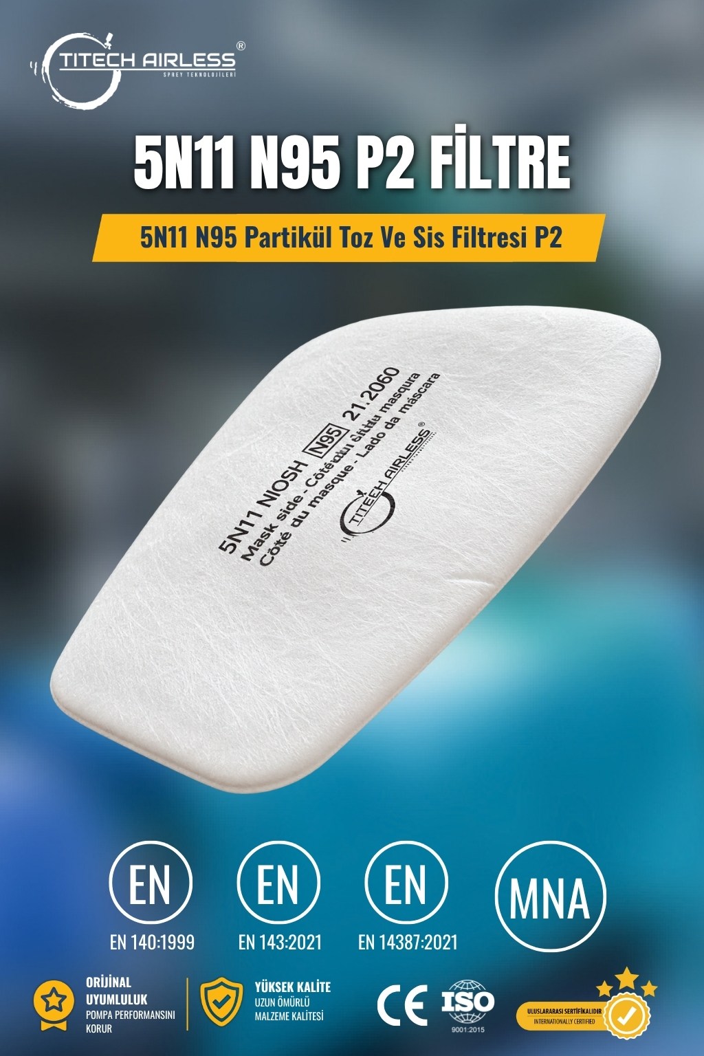 5N11 N95 Partikül Toz Ve Sis Filtresi P2 (10lu Paket)