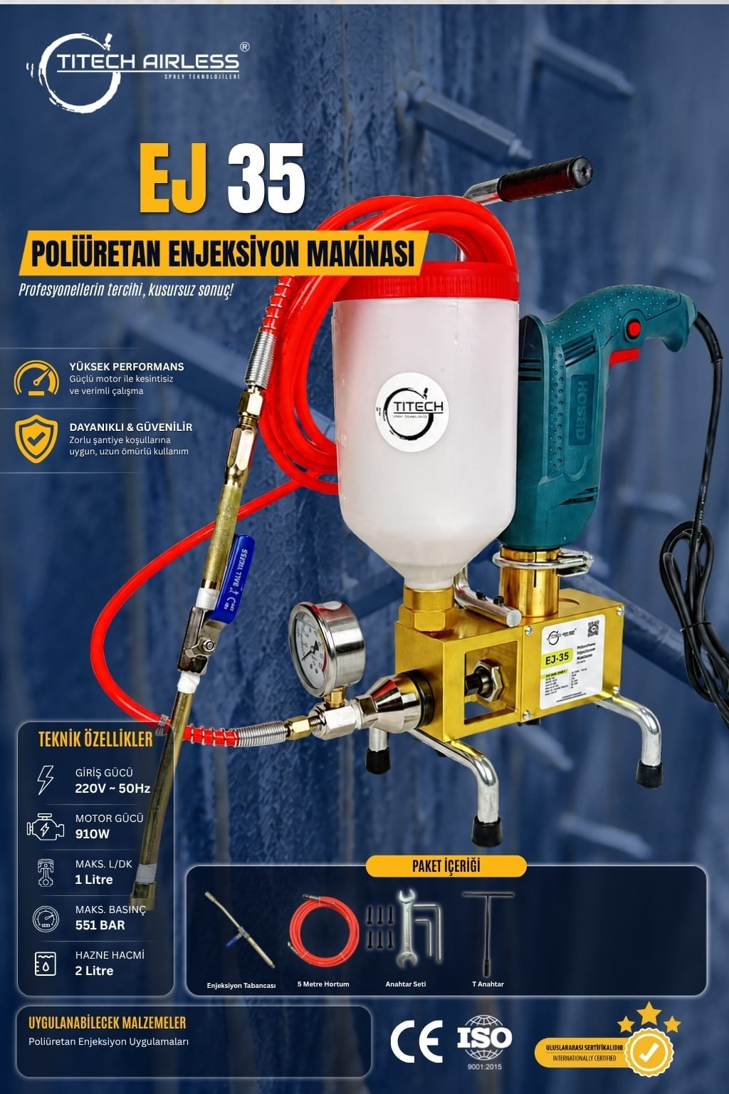EJ-35 Poliüretan Enjeksiyon Makinası