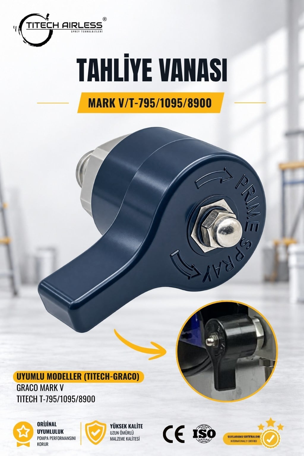 Graco Mark V/T-795/1095/8900 Boya Makinası Tahliye Vanası