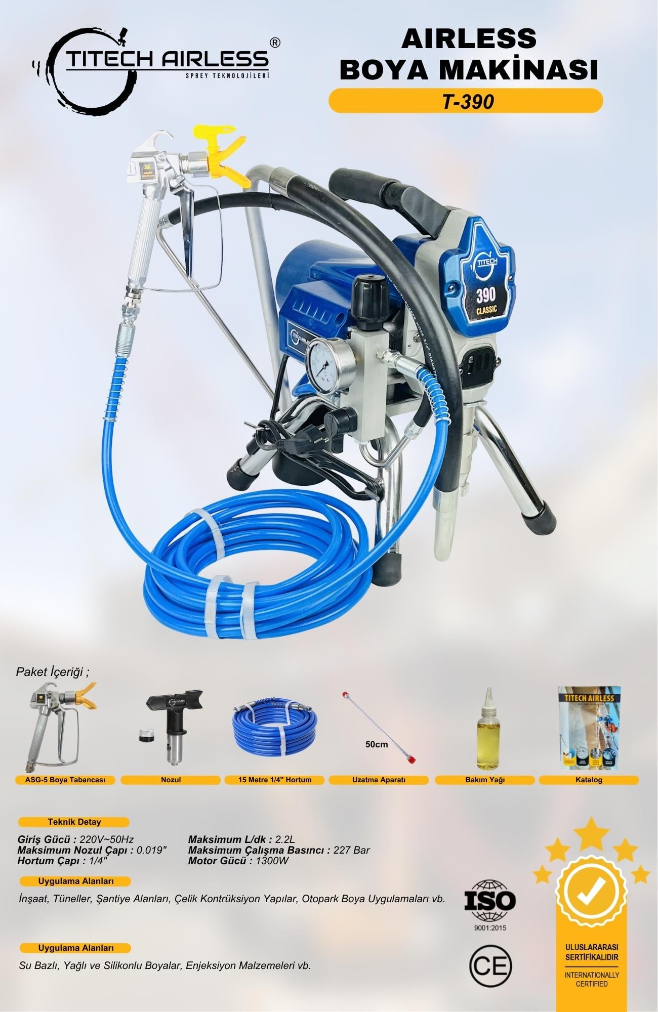 T-390 Elektrikli Airless Boya Makinası (Kartsız)