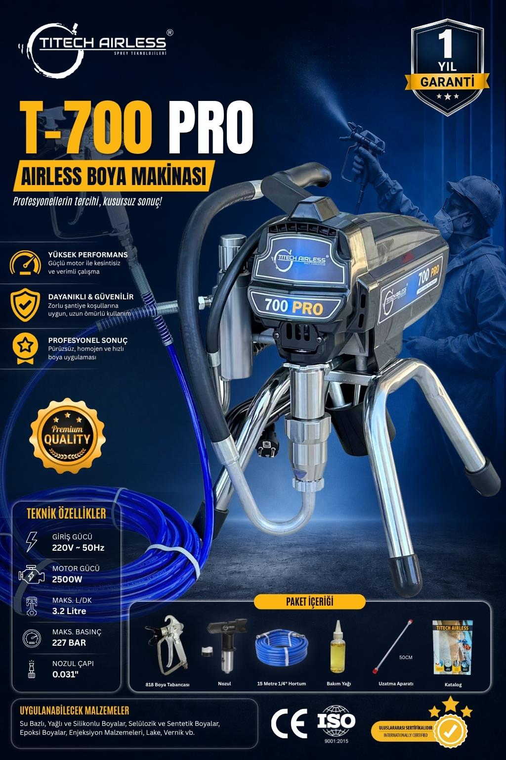 T-700 PRO Elektrikli Airless Boya Makinası-Dijital