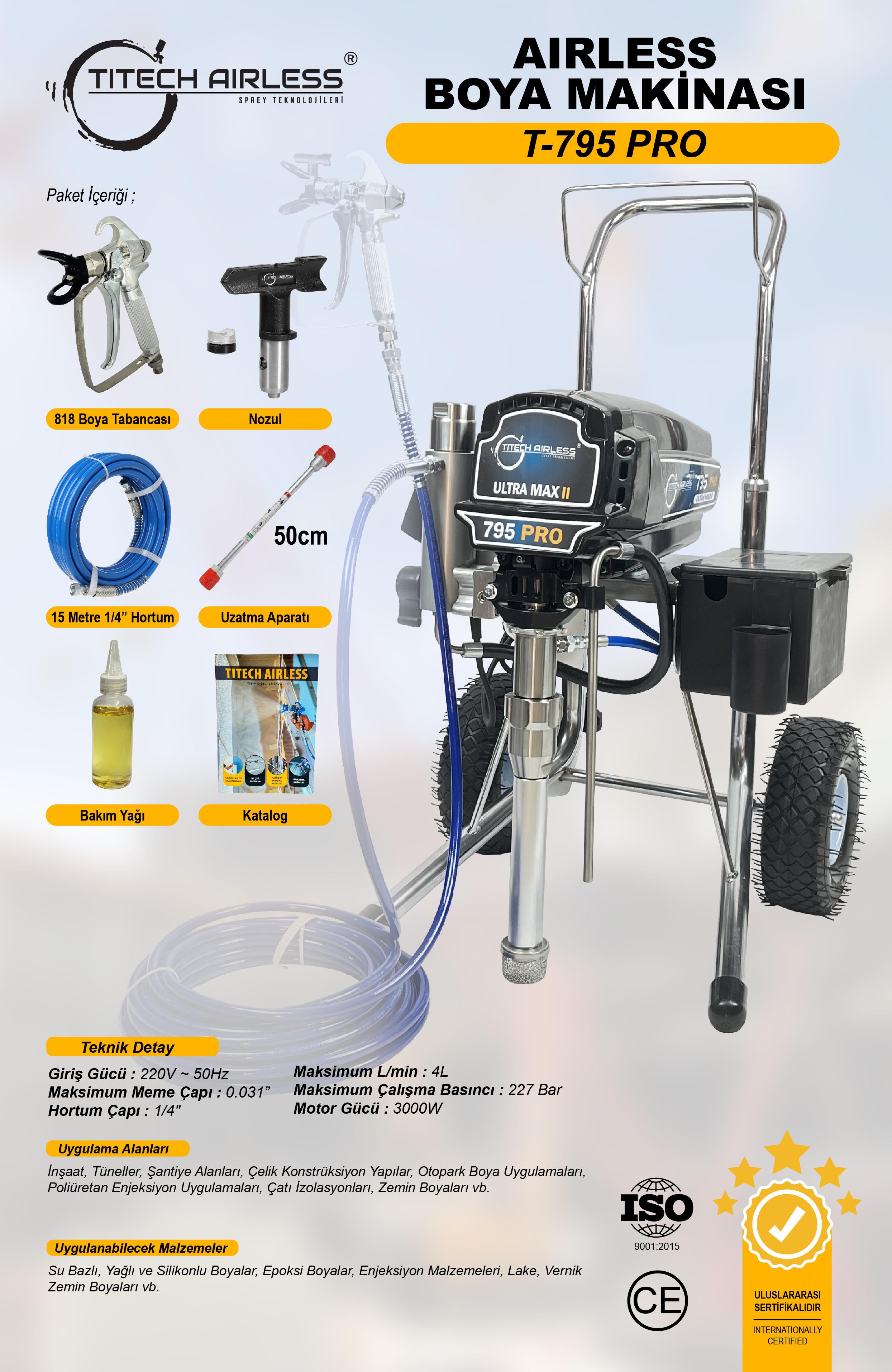 T-795 PRO Elektrikli Airless Boya Makinası-Dijital