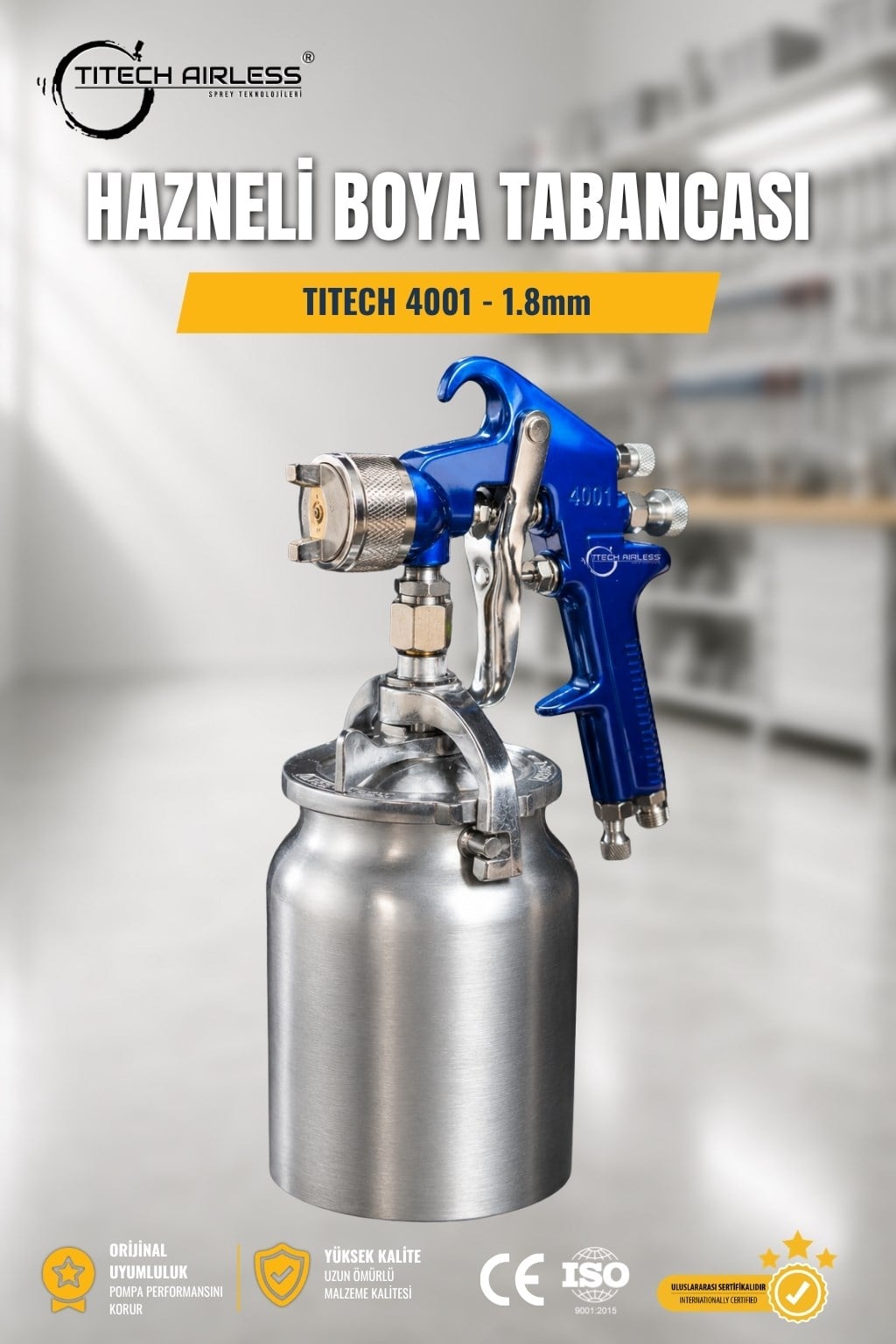 TITECH 4001 Alttan Depo Boya Tabancası 1.8mm