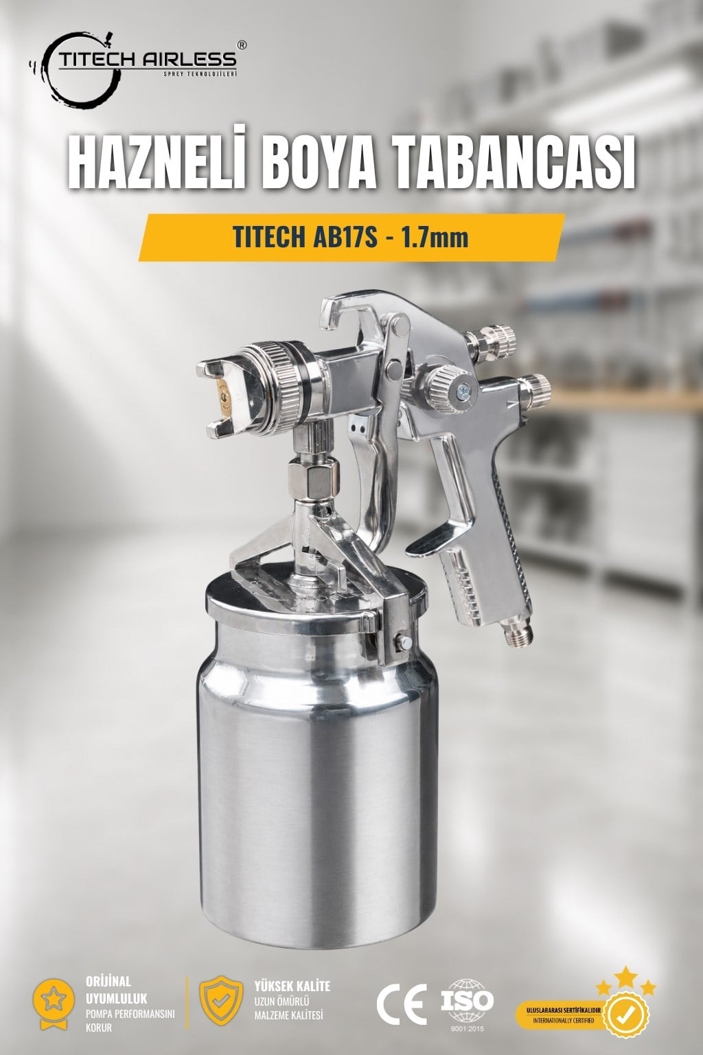 Titech AB17S Alttan Depo Boya Tabancası 1.7 mm