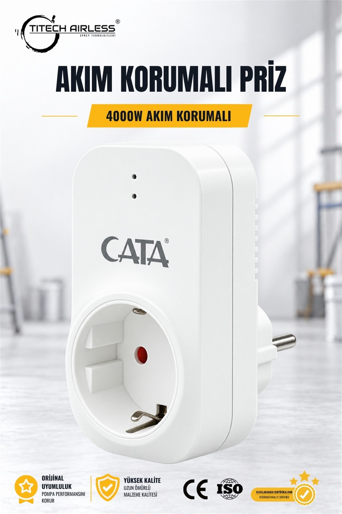4000W Akım Korumalı Tekli Topraklı Priz