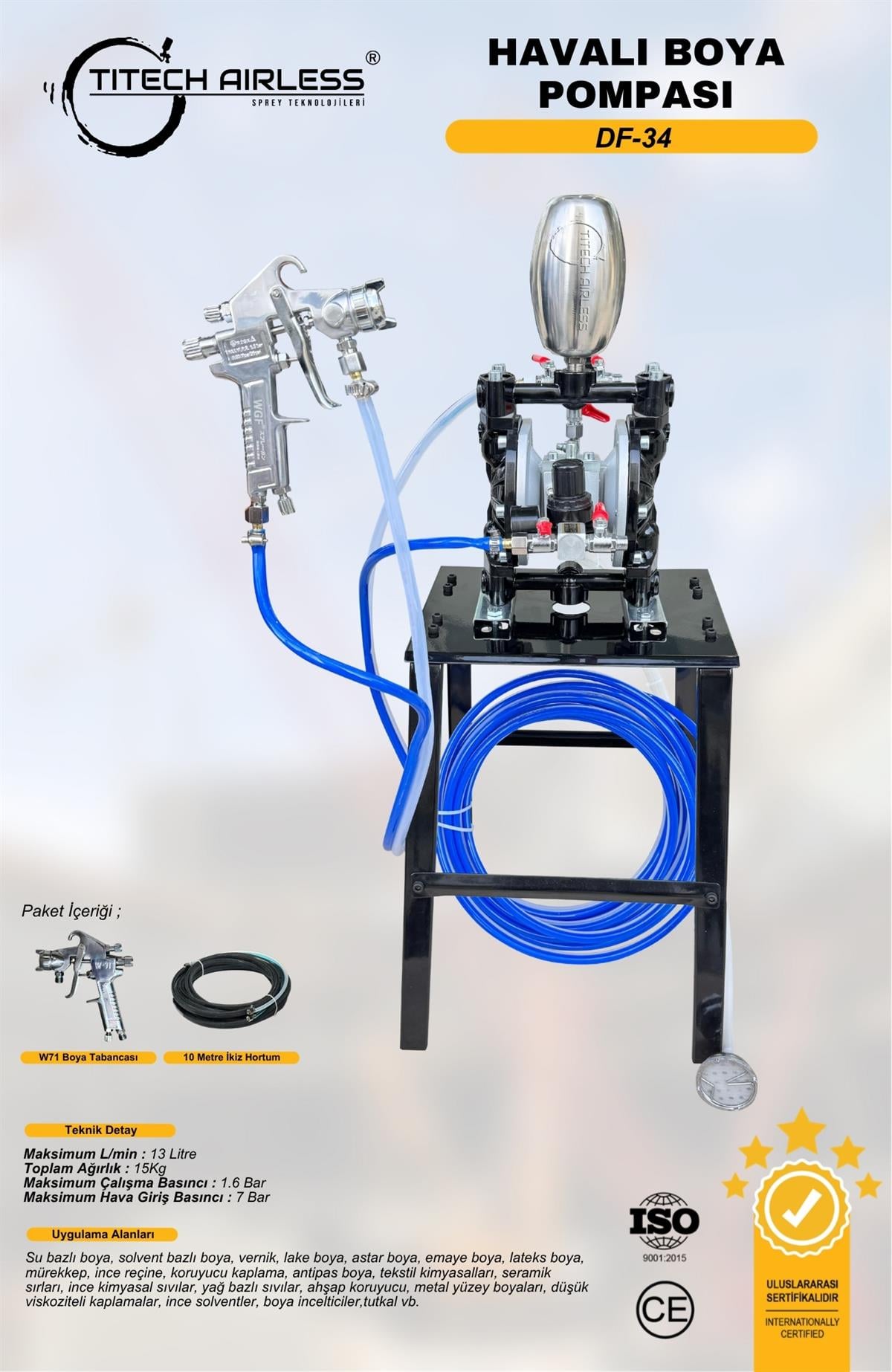 DF-34 Diyaframlı Boya Pompası-Siyah