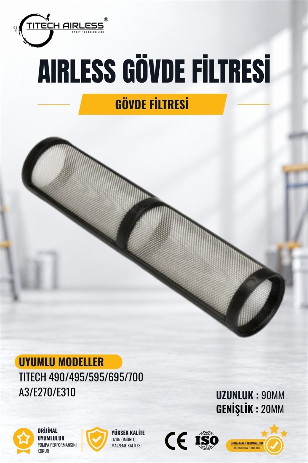 Gövde Filtresi 90x20mm