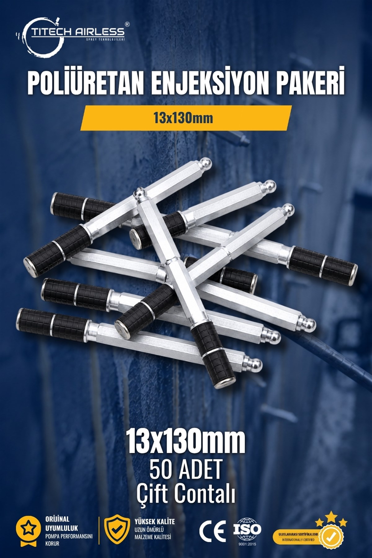 Poliüretan Enjeksiyon Pakeri 12x130mm 50 Adet