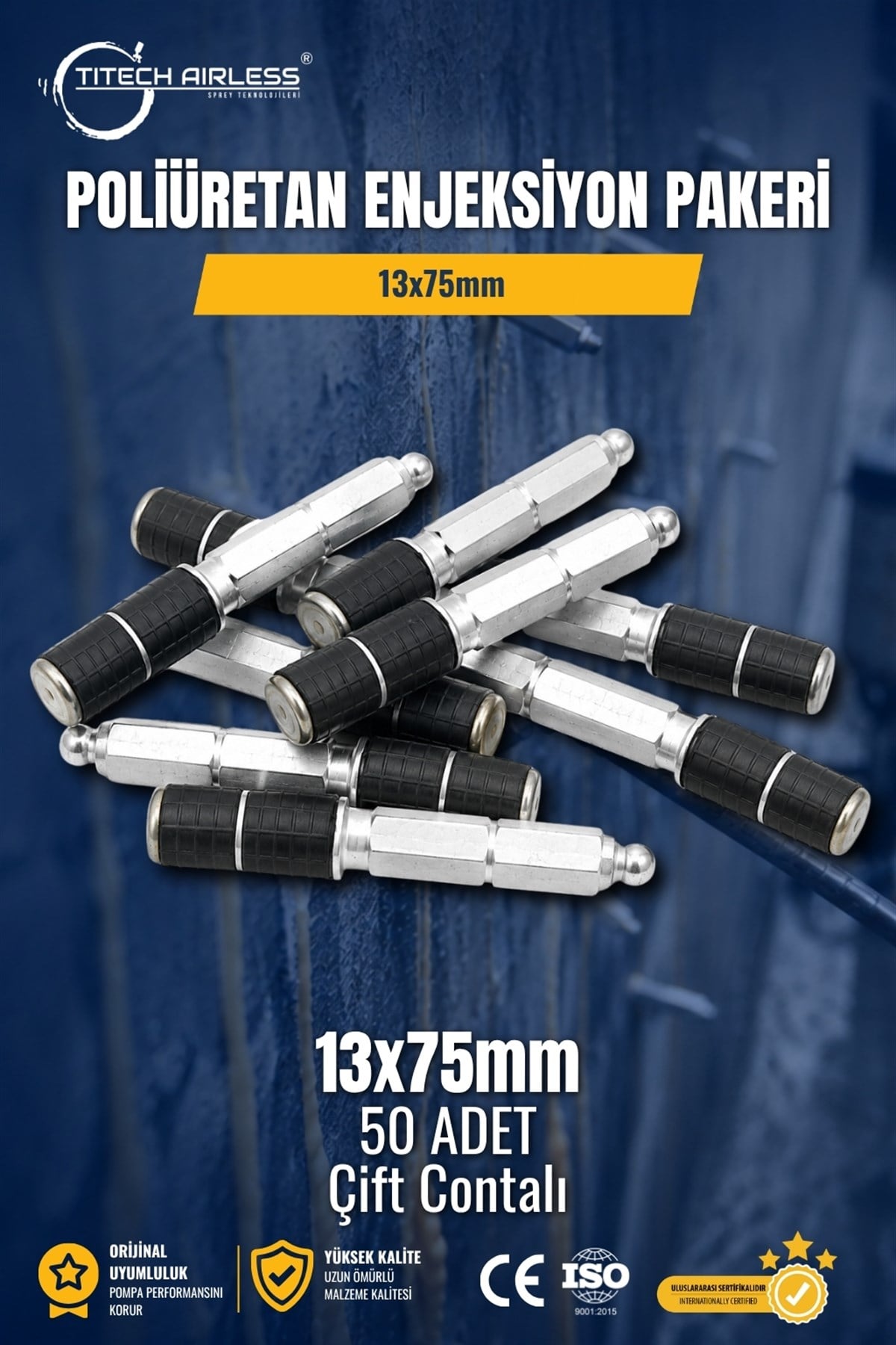 Poliüretan Enjeksiyon Pakeri 13x75mm 50 Adet