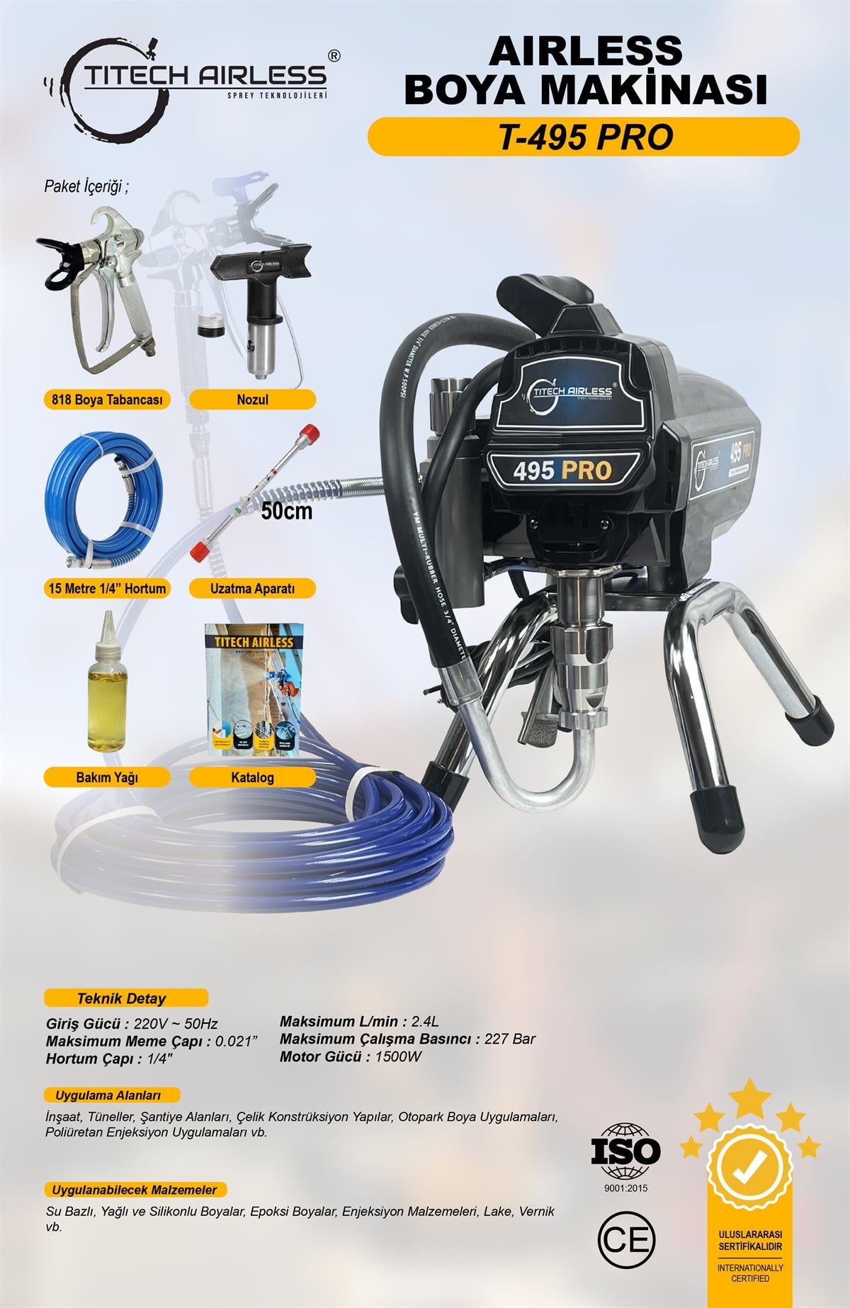 T-495 Elektrikli Airless Boya Makinası - Dijital