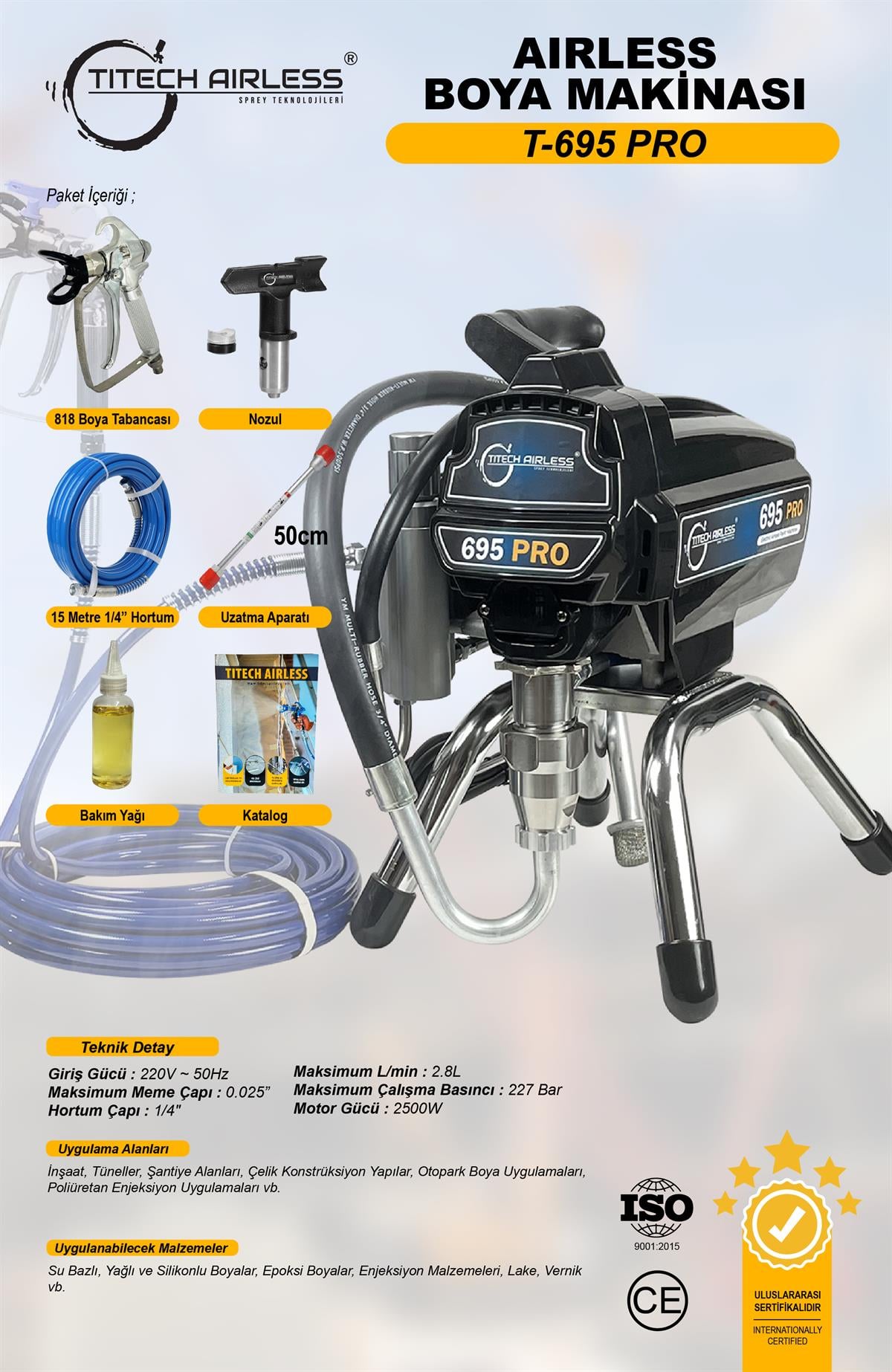 T-695 Elektrikli Airless Boya Makinası - Dijital