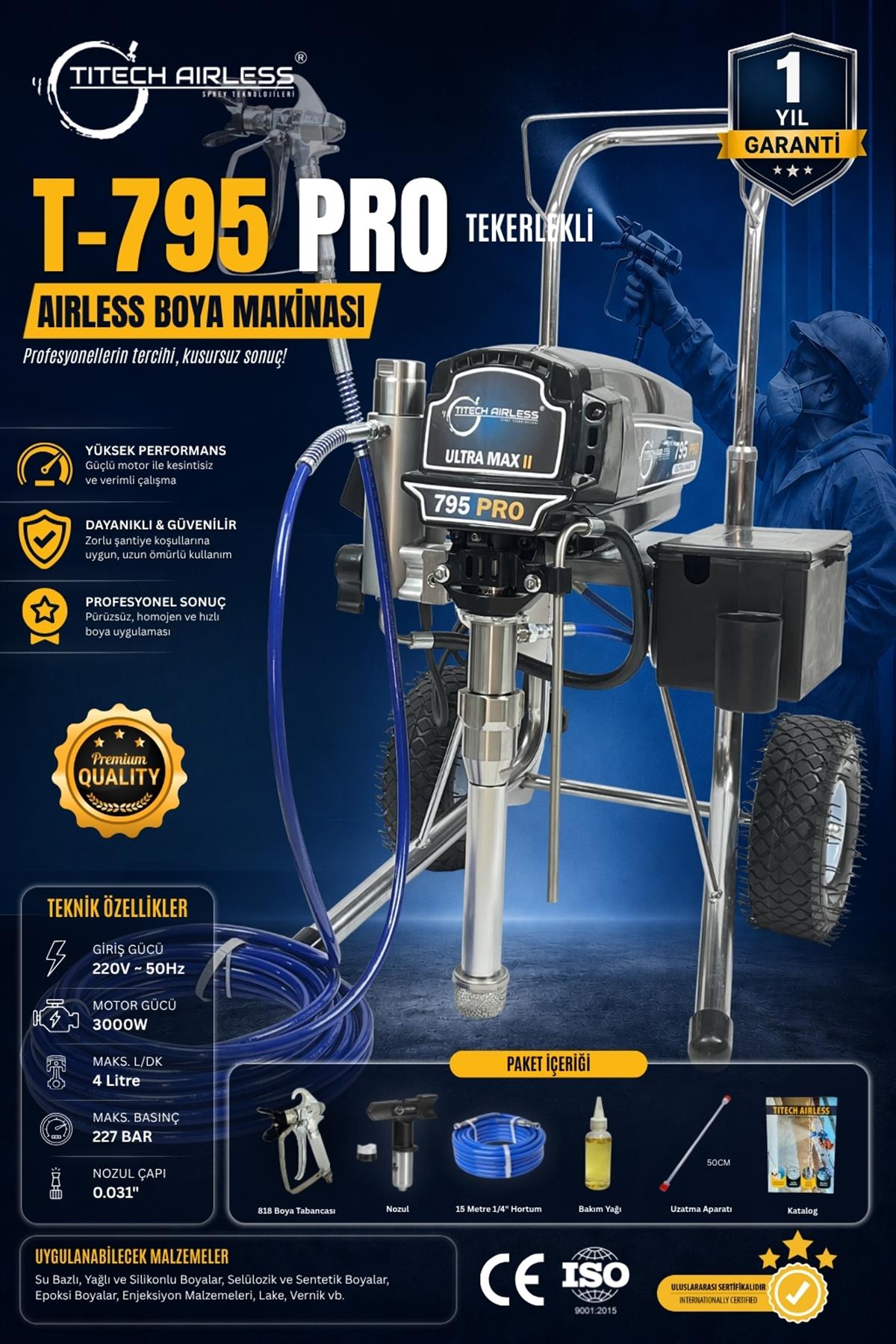 T-795 PRO Elektrikli Airless Boya Makinası-Dijital