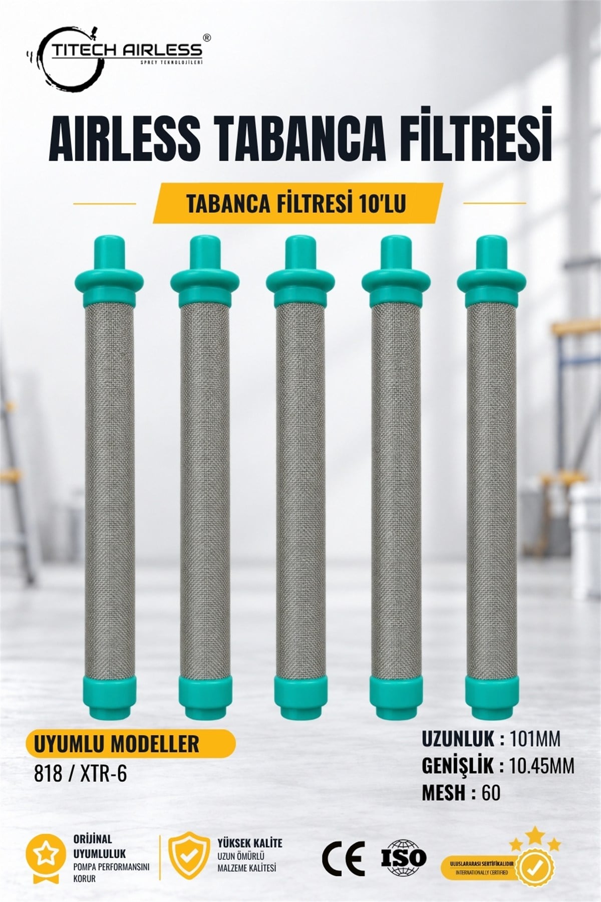 Tabanca Filtresi 60 Mesh Şapkalı - 10'lu