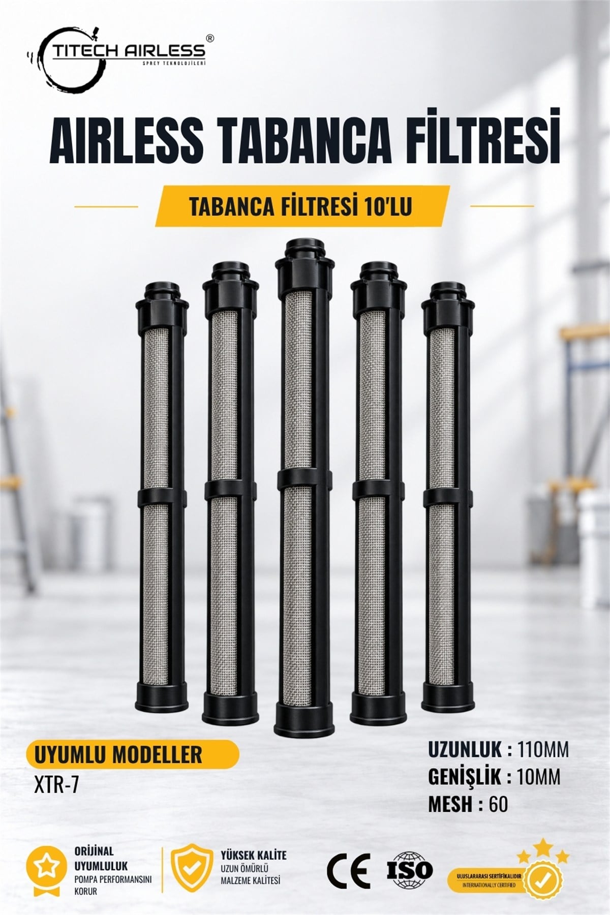 Tabanca Filtresi 60 Mesh (Siyah) 10'lu