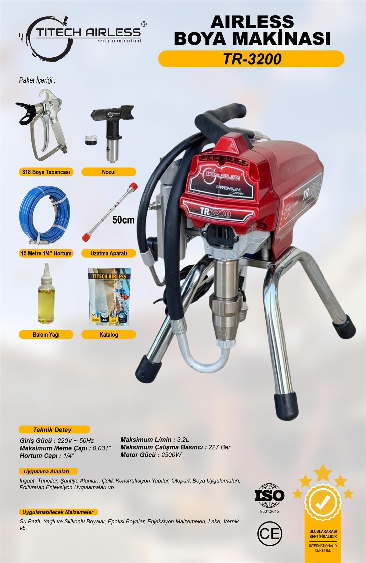 TR-3200 Elektrikli Airless Boya Makinası - Dijital