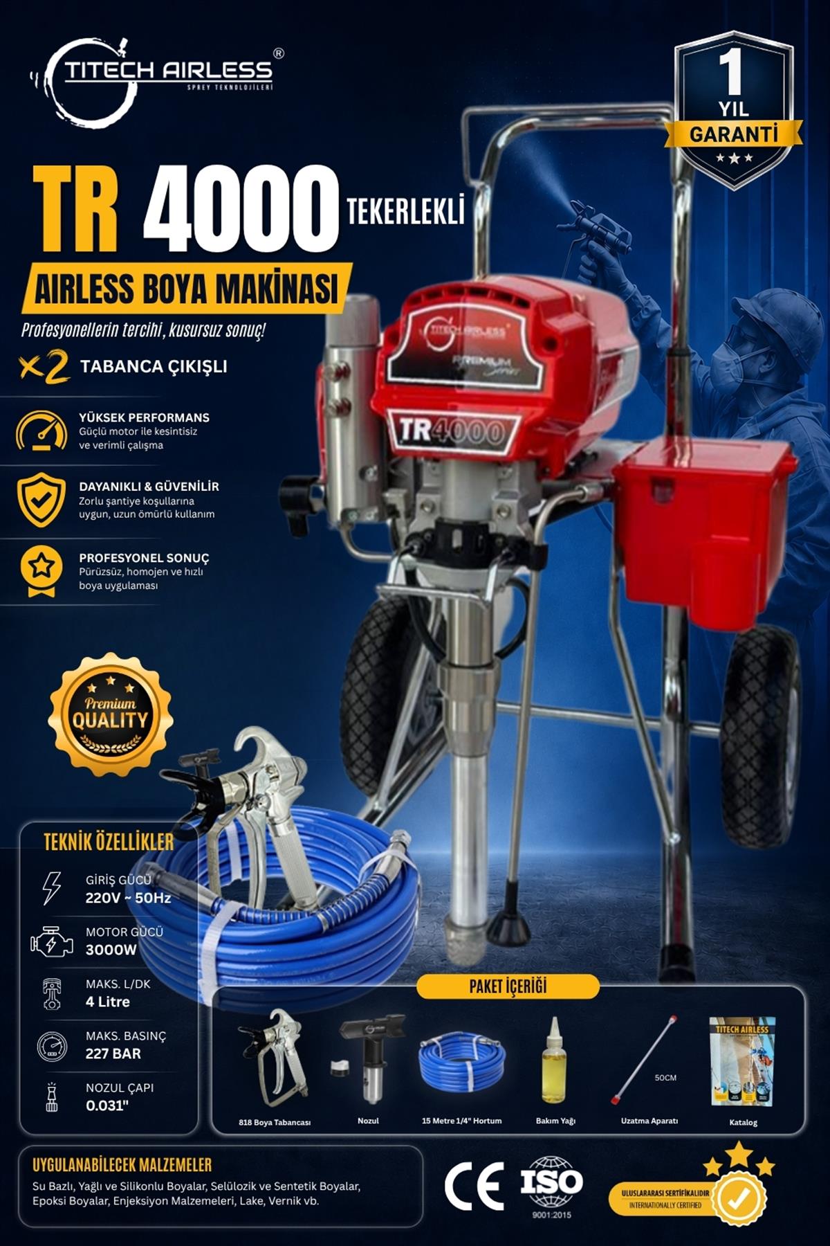 TR-4000 Elektrikli Airless Boya Makinası - Dijital