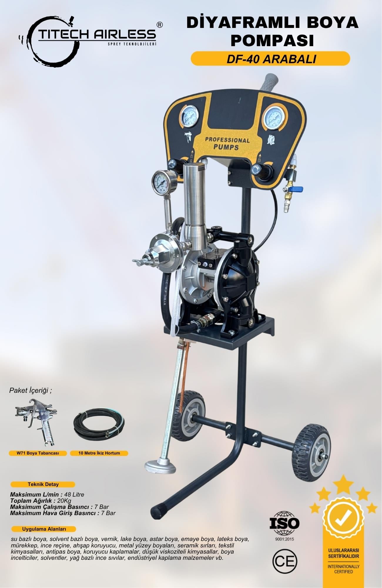 DF-40 Arabalı Diyaframlı Boya Pompası