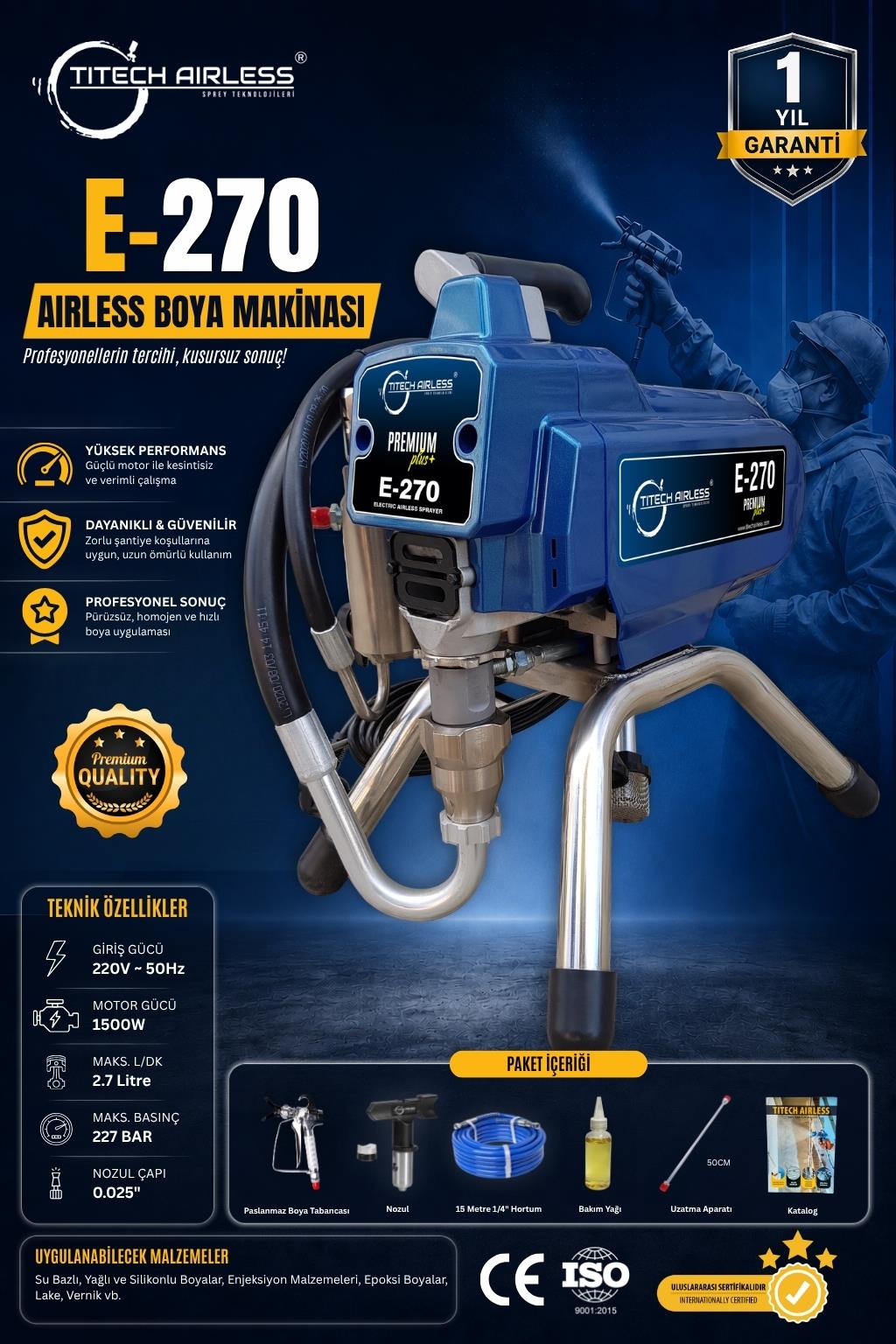 EP-270 Elektrikli Airless Boya Makinası - Dijital