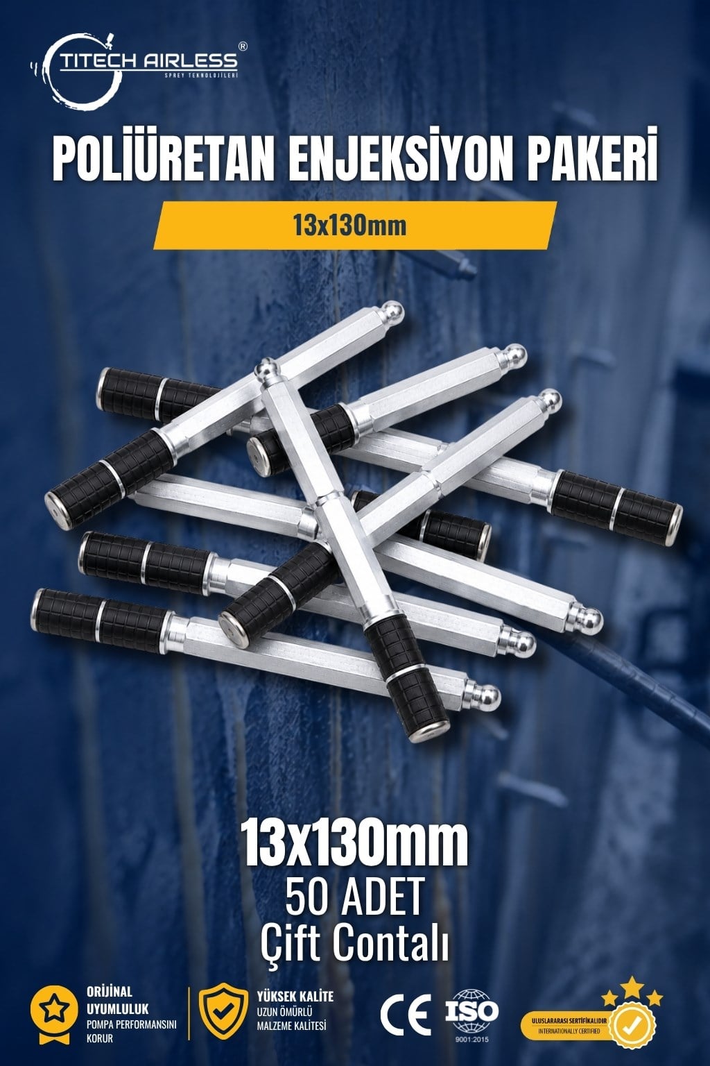 Poliüretan Enjeksiyon Pakeri 12x130mm 50 Adet