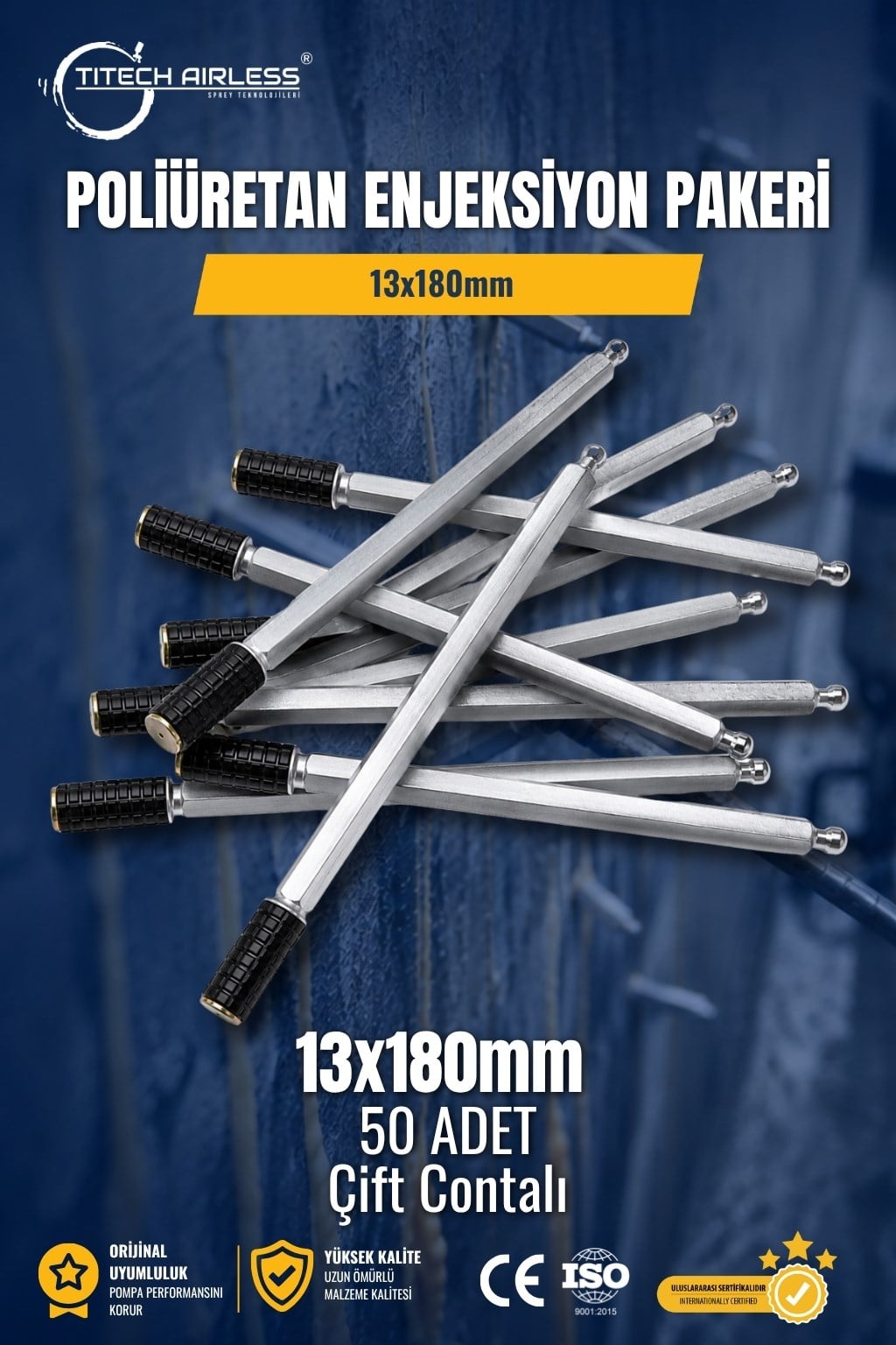 Poliüretan Enjeksiyon Pakeri 13x180mm 50 Adet