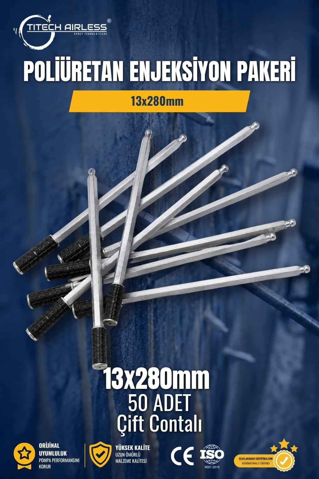 Poliüretan Enjeksiyon Pakeri 13x280mm 50 Adet (A30)
