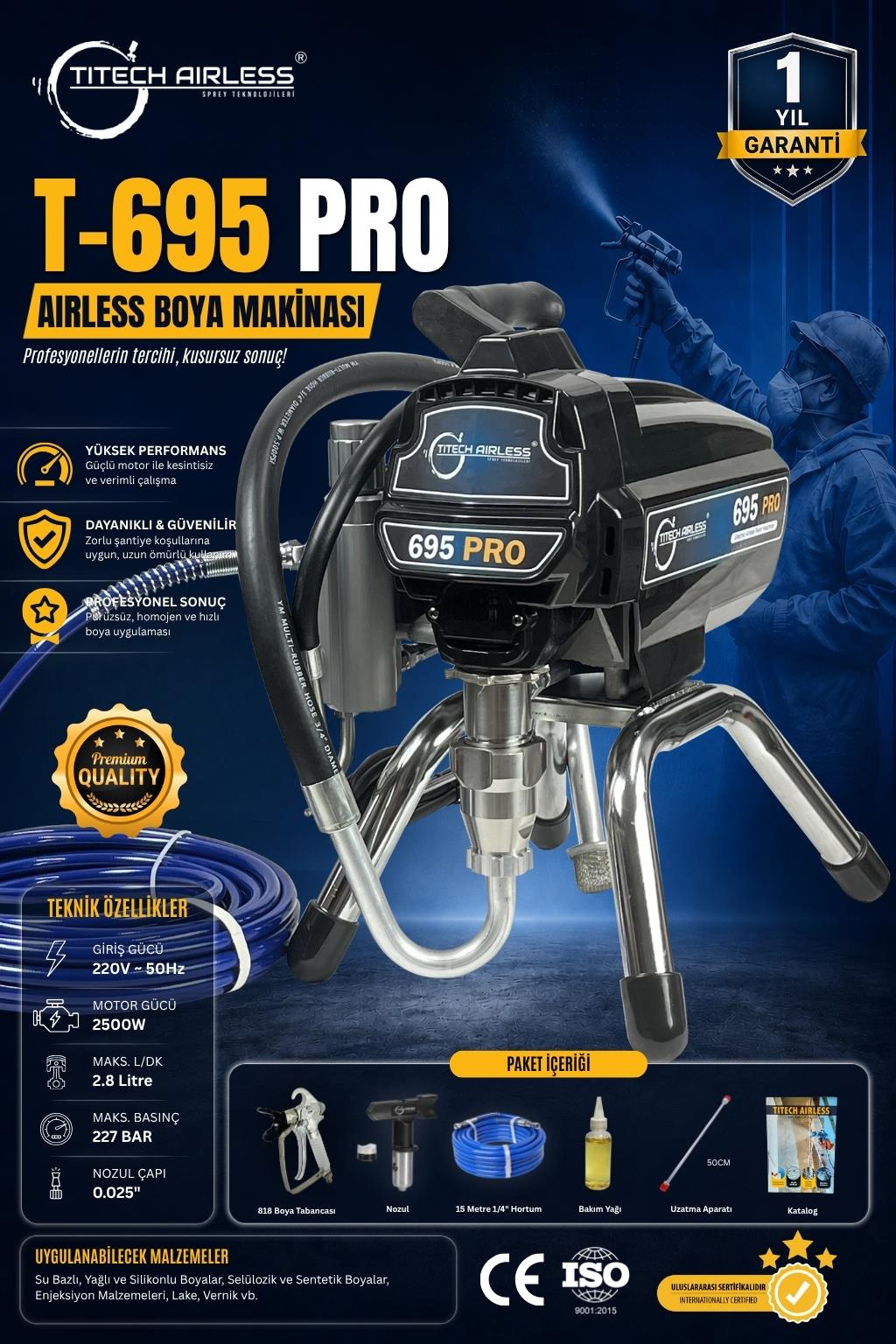 T-695 Elektrikli Airless Boya Makinası - Dijital