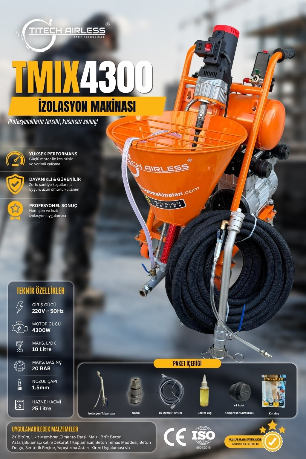TMIX-4300 İzolatör Elektrikli İzolasyon Makinası