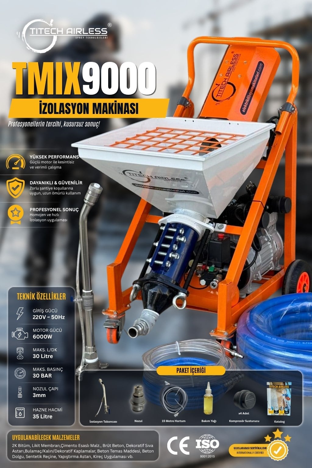 TMIX-9000 İzolatör Elektrikli İzolasyon Makinası