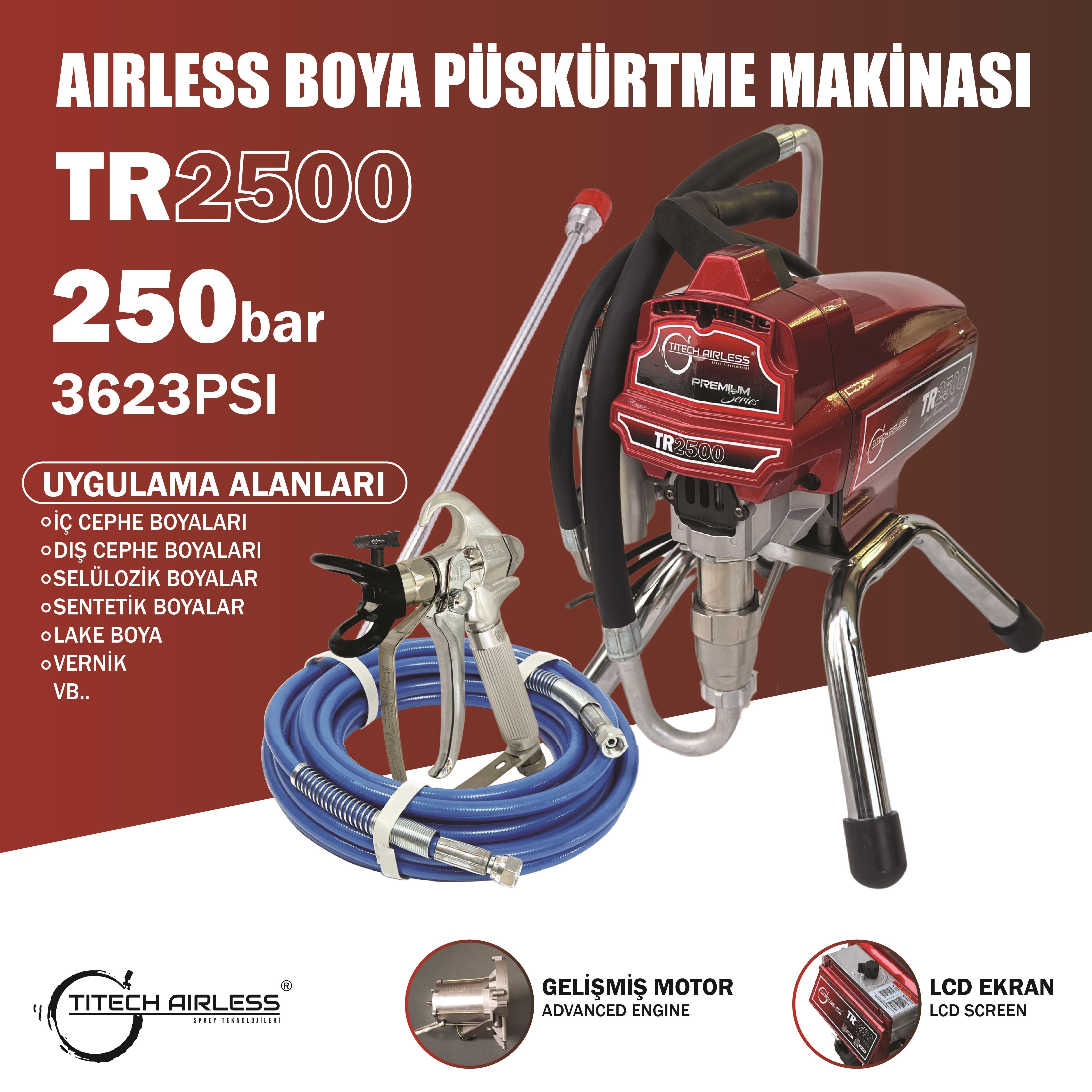 TR-2500 Elektrikli Airless Boya Makinası - Dijital