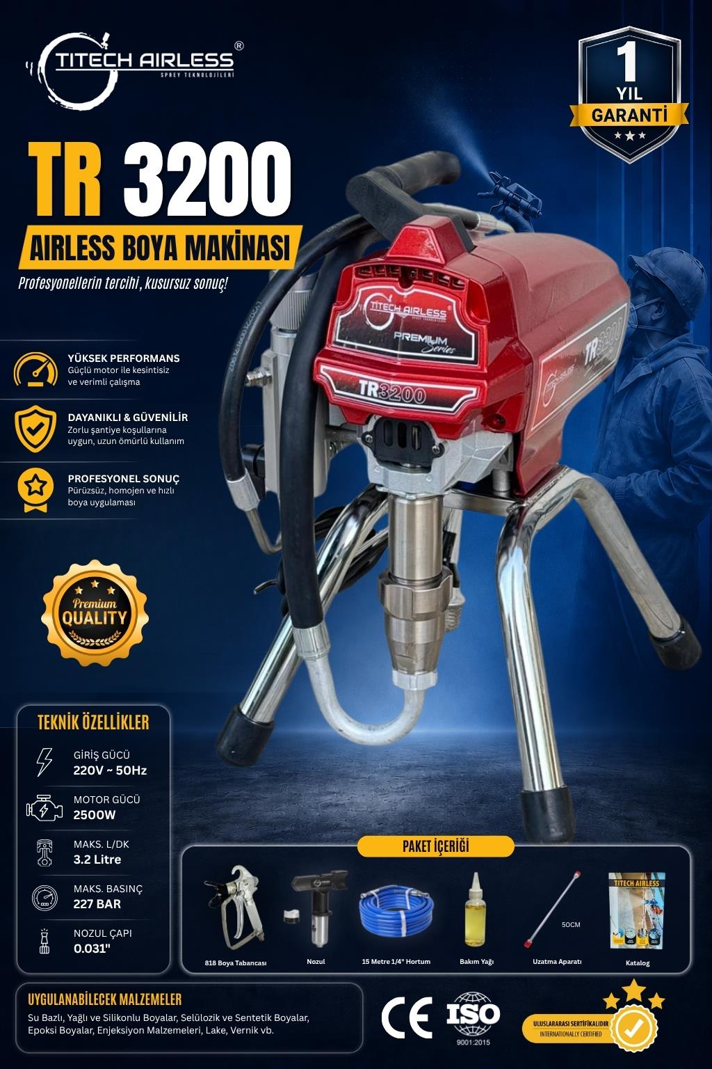 TR-3200 Elektrikli Airless Boya Makinası - Dijital