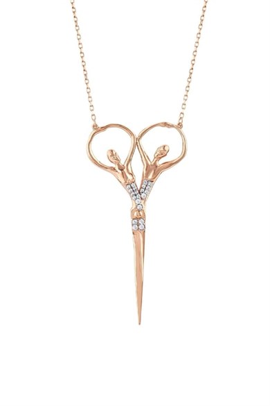 TAŞLI KAPALI SCISSORS KOLYE