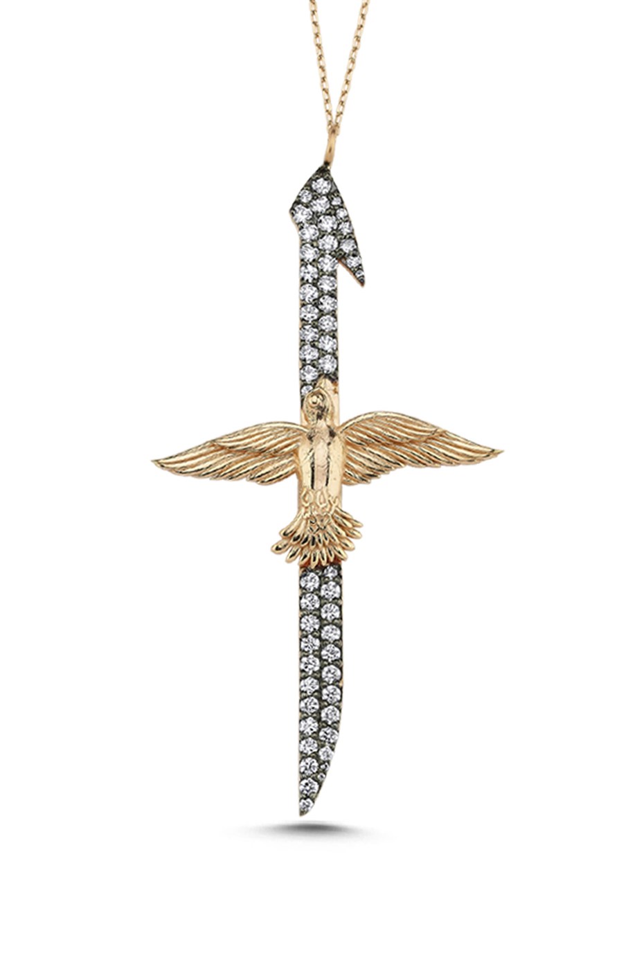 JUMBO BOY TAŞLI ELİF ANKA KOLYE