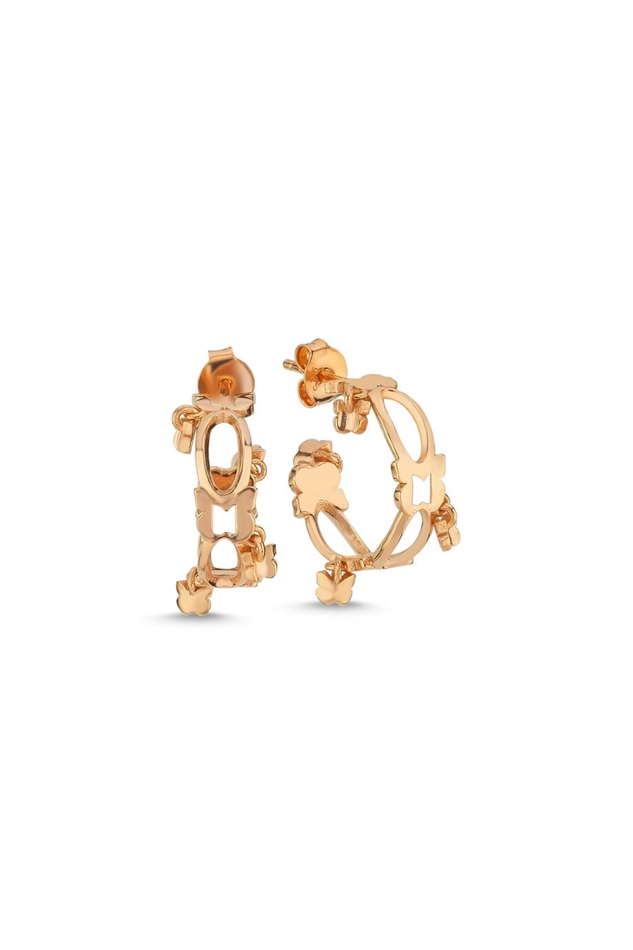 MİNELİ KELEBEK SALLANTILI KÜPE TEK KULAK