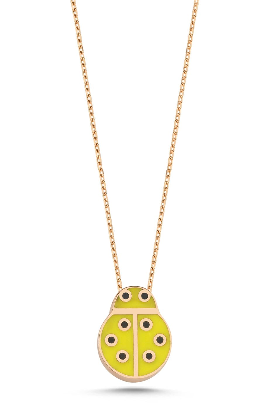 SARI MİNELİ UĞUR BÖCEĞİ KOLYE