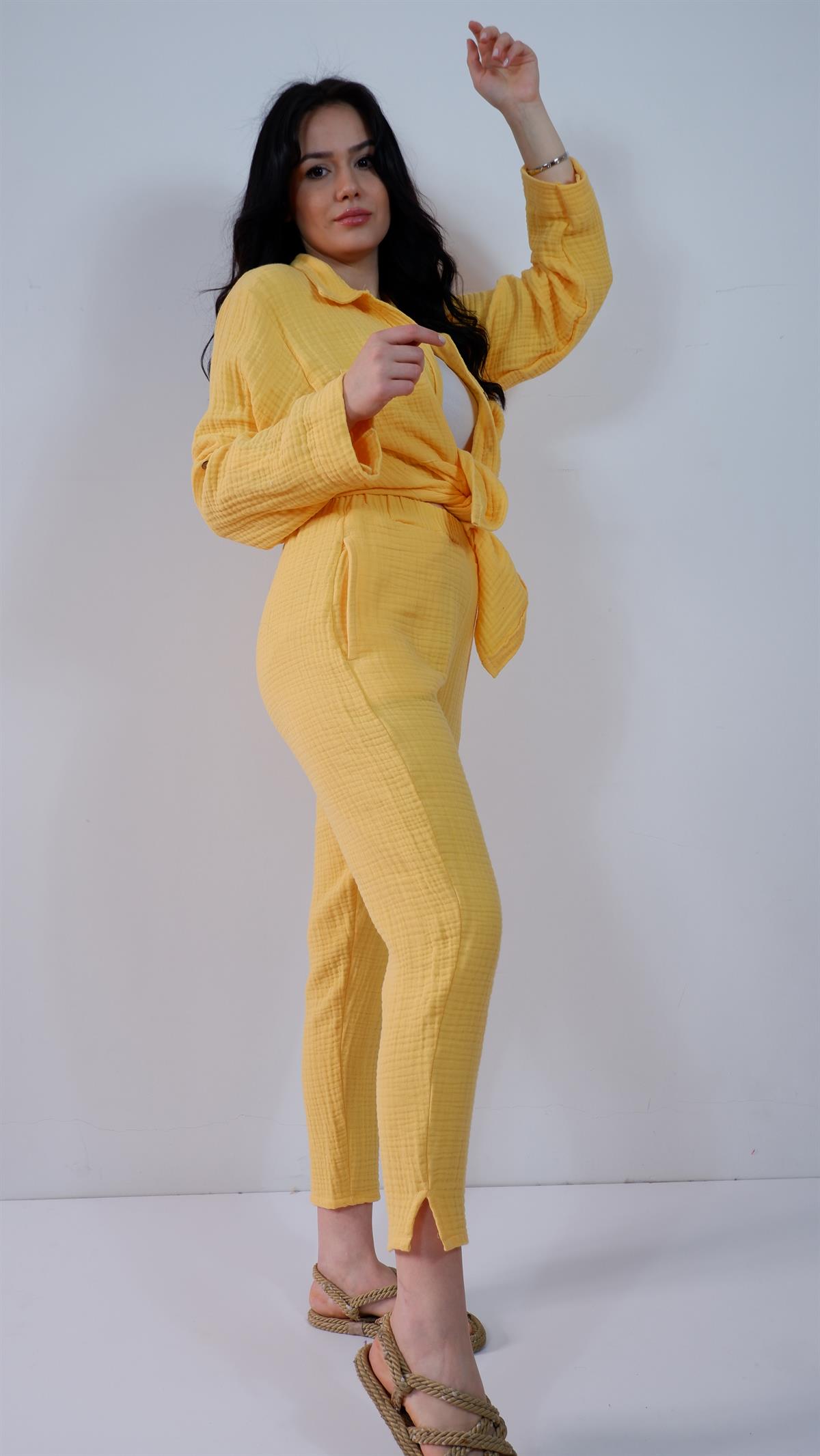 Spring-Summer Collection Müslin Gömlek Pantolon Takımı