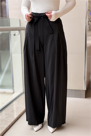 Ceremony Önü Pileli Beli Kuşaklı Dubai Pantolon