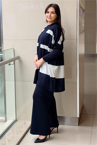 Ghisa Sim Merserize İpli Tunik Yelek Pantolon 3lü Set Takım